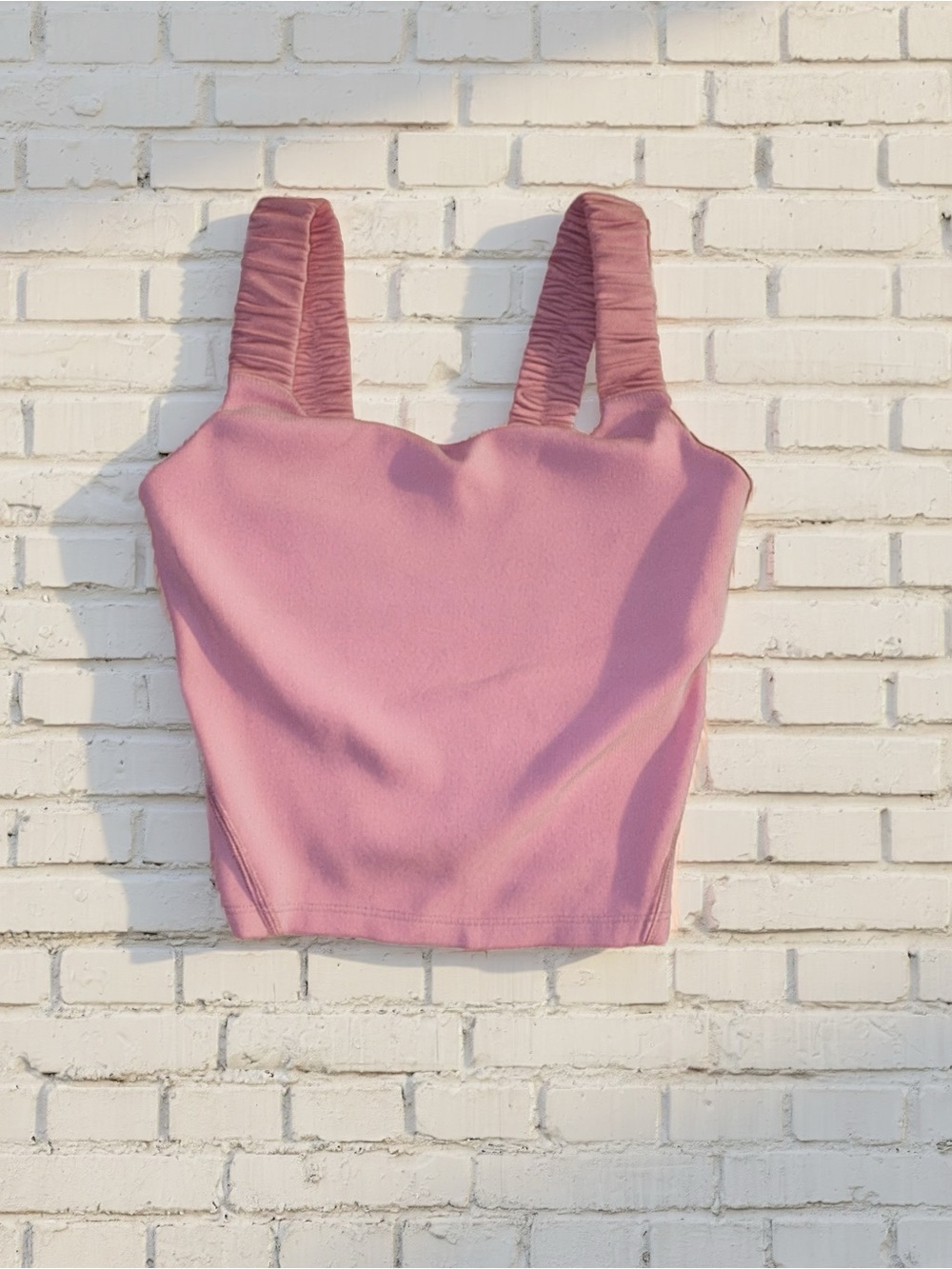 Lululemon Ruched Strap Cropped Keyhole Tank Top Rose Blush